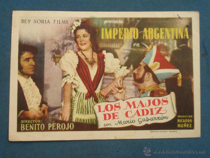 Cine: PROGRAMA DE MANO . LOS MAJOS DE C&Aacute;DIZ , CON PUBLICIDAD . - Foto 1