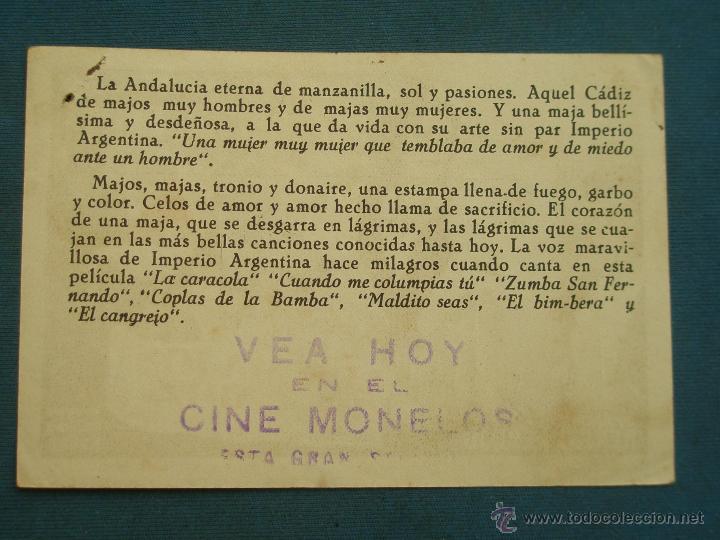 Cine: PROGRAMA DE MANO . LOS MAJOS DE C&Aacute;DIZ , CON PUBLICIDAD . - Foto 2