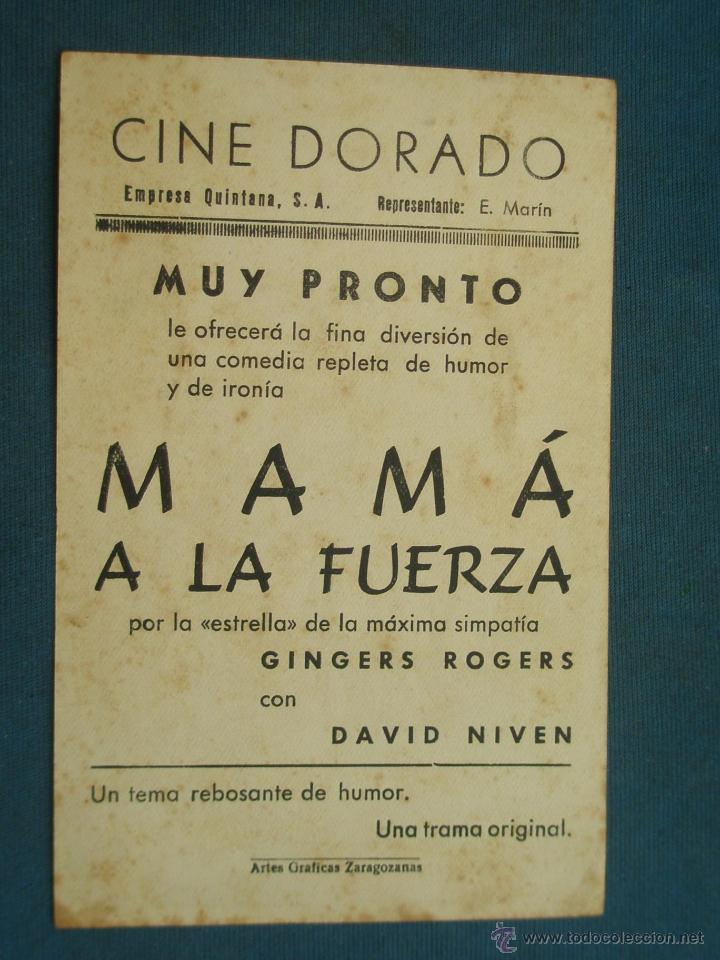 Cine: PROGRAMA DE MANO . MAMA A LA FUERZA , CON PUBLICIDAD . - Foto 2