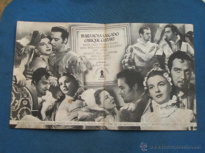 Cine: PROGRAMA DE MANO DOBLE . DON JUAN , CON PUBLICIDAD . - Foto 1