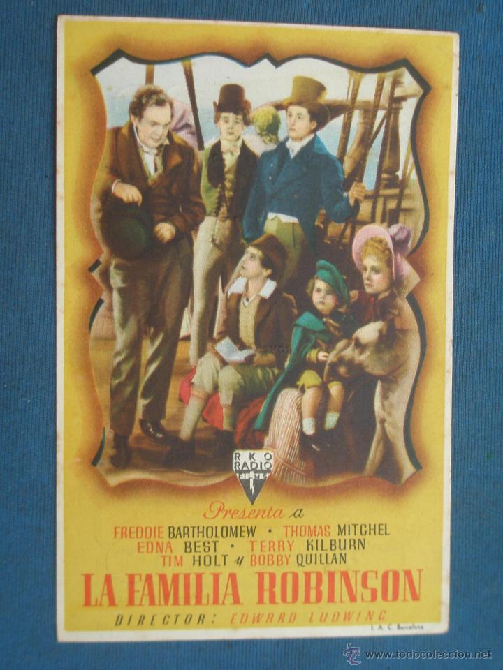 Cine: PROGRAMA DE MANO . LA FAMILIA ROBINSON , CON PUBLICIDAD . - Foto 1