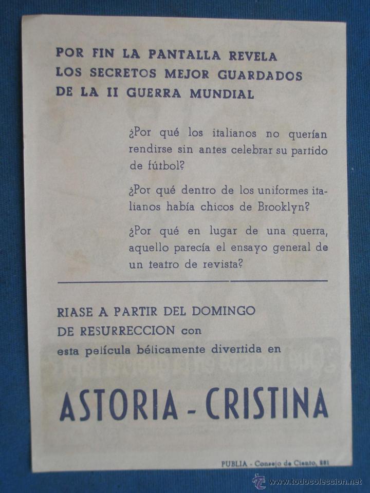 Cine: PROGRAMA DE MANO . QUE HICISTE EN LA GUERRA PAPI , CON PUBLICIDAD . - Foto 2
