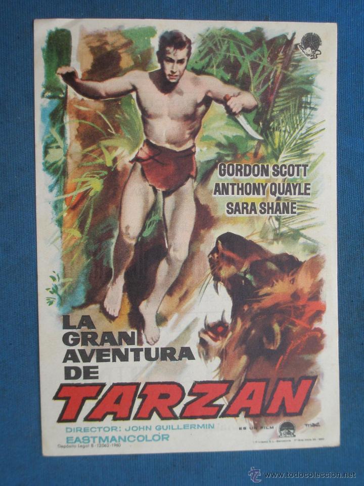 Cine: PROGRAMA DE MANO . LA GRAN AVENTURA DE TARZAN , CON PUBLICIDAD . - Foto 1
