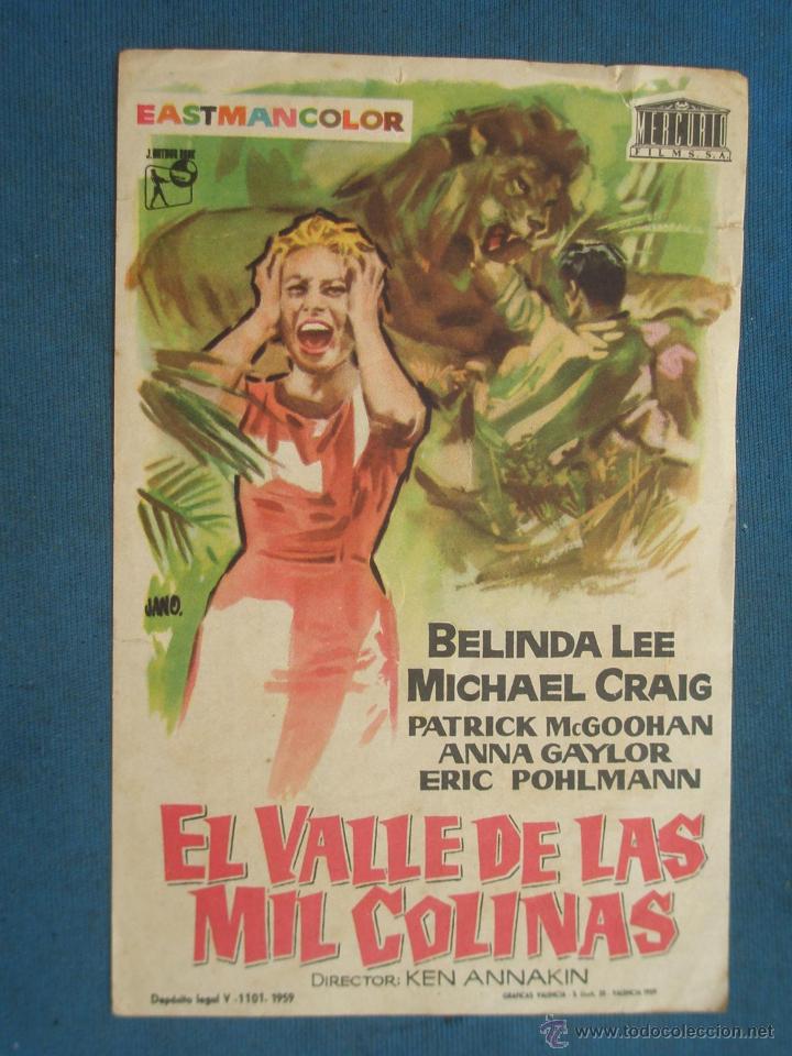 Cine: PROGRAMA DE MANO . EL VALLE DE LAS MIL COLINAS, CON PUBLICIDAD . - Foto 1