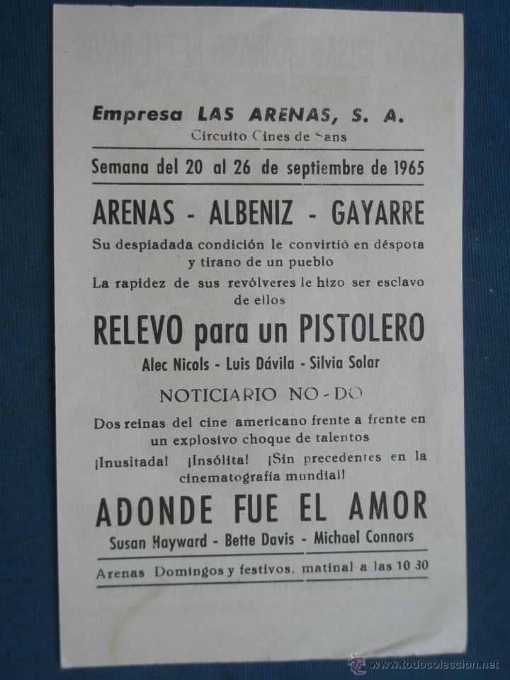 Cine: PROGRAMA DE MANO . ADONDE FUE EL AMOR , CON PUBLICIDAD . - Foto 2