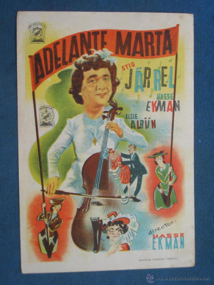 Cine: PROGRAMA DE MANO . ADELANTE MARTA , CON PUBLICIDAD . - Foto 1