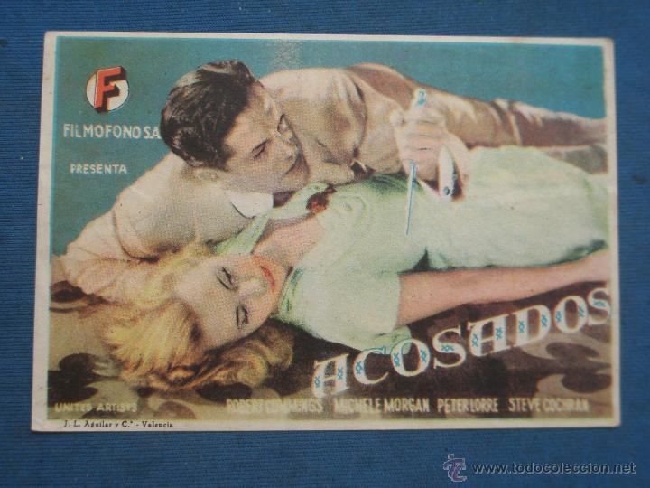 Cine: PROGRAMA DE MANO . ACOSADOS , CON PUBLICIDAD . - Foto 1