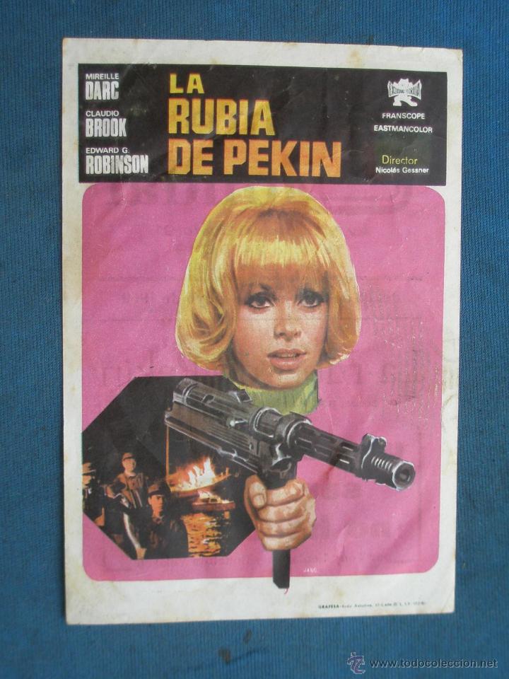 Cine: PROGRAMA DE MANO . LA RUBIA DE PEKIN , CON PUBLICIDAD . - Foto 1