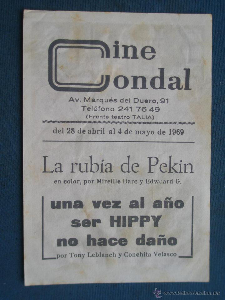 Cine: PROGRAMA DE MANO . LA RUBIA DE PEKIN , CON PUBLICIDAD . - Foto 2