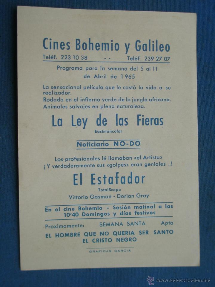 Cine: PROGRAMA DE MANO . EL ESTAFADOR , CON PUBLICIDAD . - Foto 2