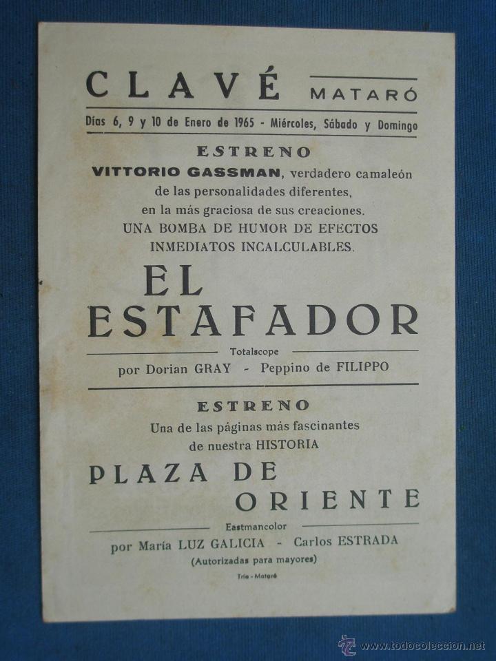 Cine: PROGRAMA DE MANO . EL ESTAFADOR , CON PUBLICIDAD . - Foto 2