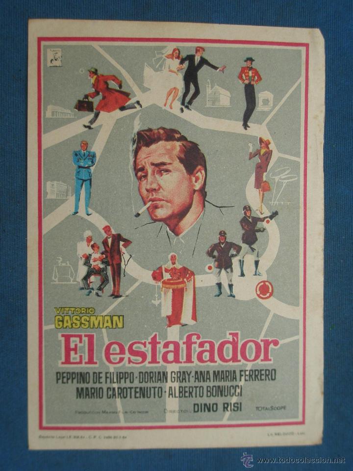 Cine: PROGRAMA DE MANO . EL ESTAFADOR , CON PUBLICIDAD . - Foto 1