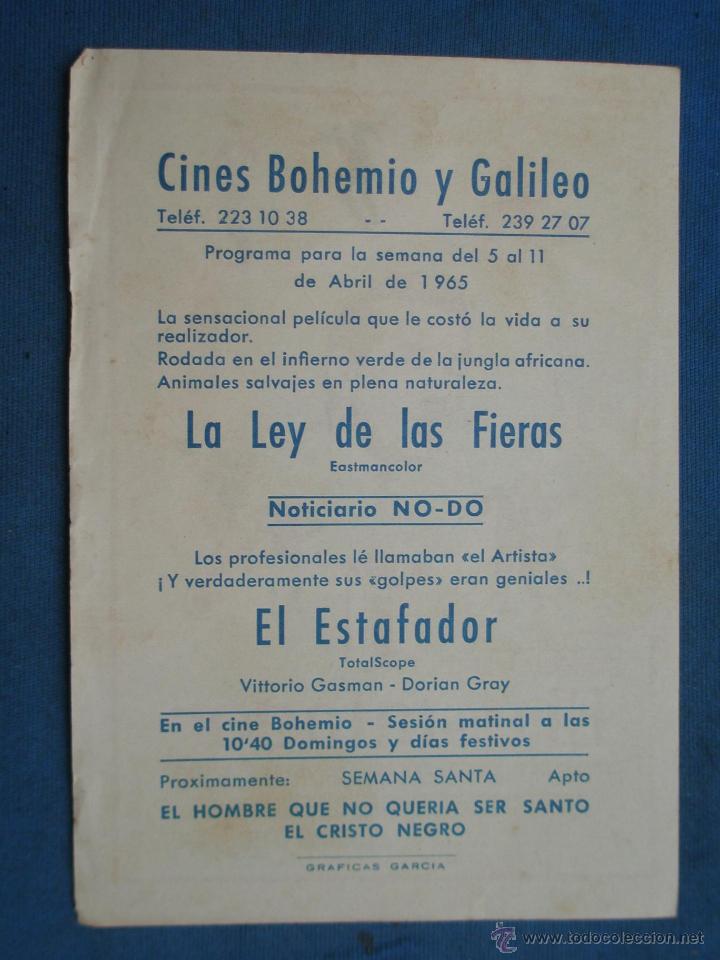 Cine: PROGRAMA DE MANO . EL ESTAFADOR , CON PUBLICIDAD . - Foto 2