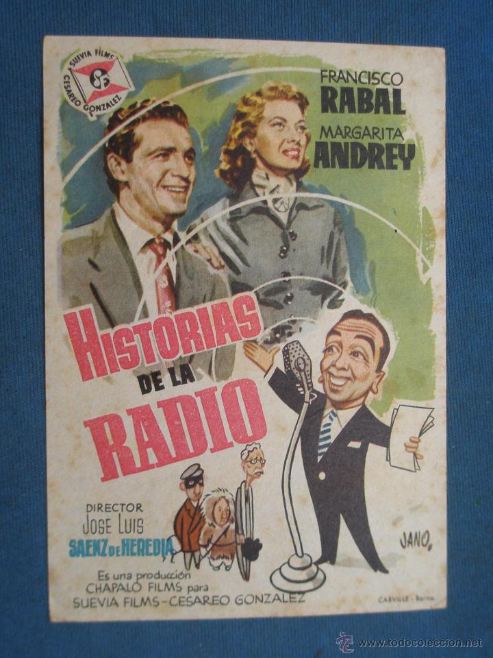 Cine: PROGRAMA DE MANO . HISTORIAS DE LA RADIO , CON PUBLICIDAD . - Foto 1