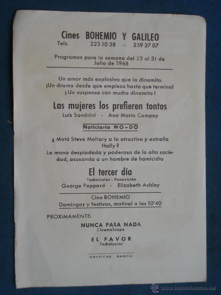 Cine: PROGRAMA DE MANO . EL TERCER DIA , CON PUBLICIDAD . - Foto 2
