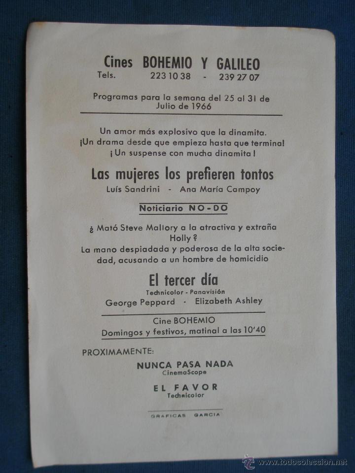 Cine: PROGRAMA DE MANO . EL TERCER DIA , CON PUBLICIDAD . - Foto 2