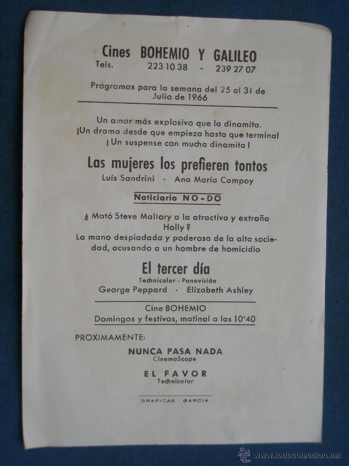 Cine: PROGRAMA DE MANO . EL TERCER DIA , CON PUBLICIDAD . - Foto 2