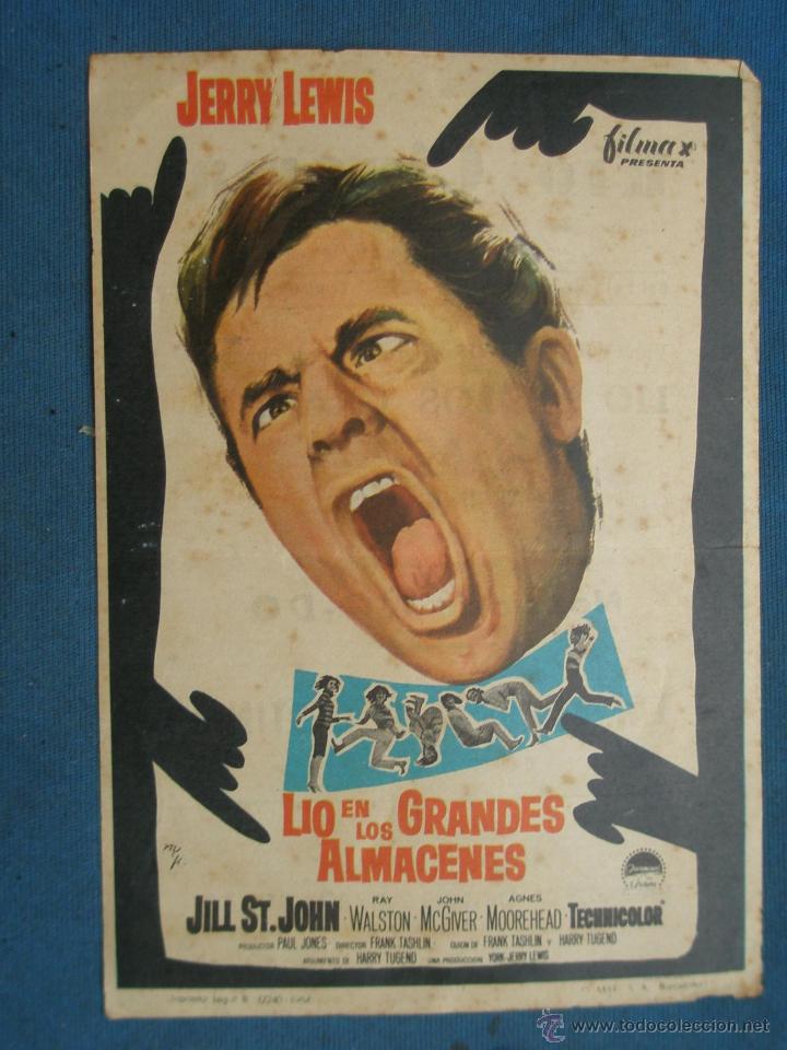 Cine: PROGRAMA DE MANO . LIO EN LOS GRANDES ALMACENES, CON PUBLICIDAD . - Foto 1