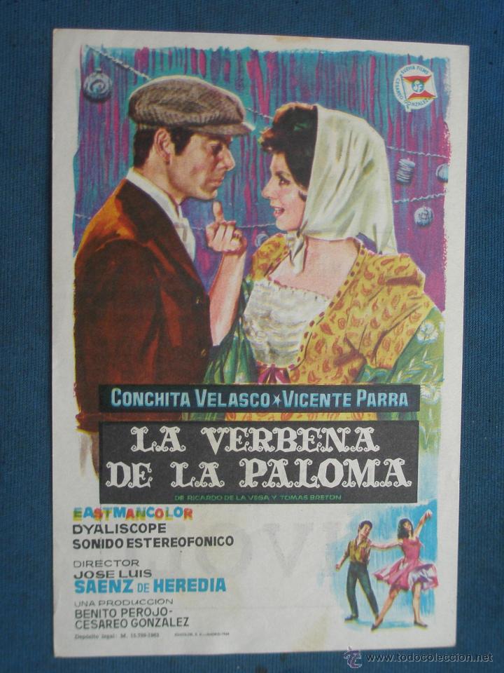 Cine: PROGRAMA DE MANO . LA VERBENA DE LA PALOMA , CON PUBLICIDAD . - Foto 1