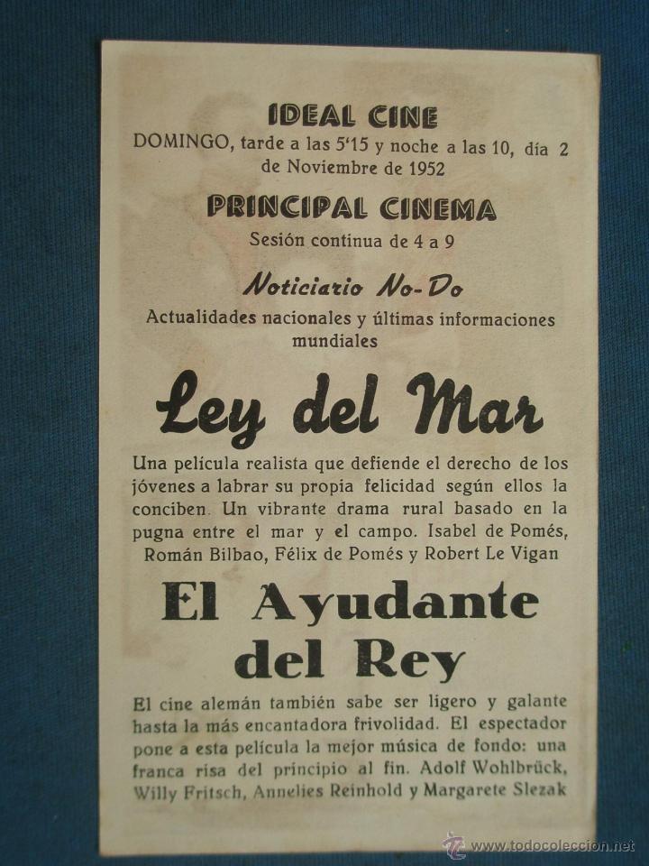 Cine: PROGRAMA DE MANO . EL AYUDANTE DEL REY , CON PUBLICIDAD . - Foto 2