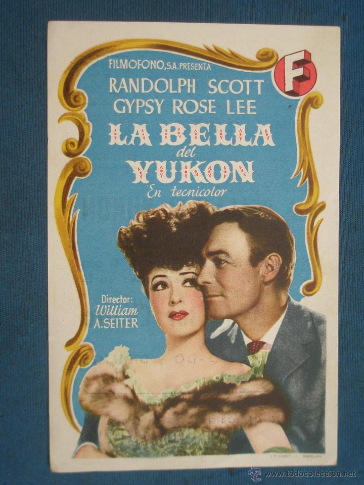 Cine: PROGRAMA DE MANO . LA BELLA DE YUKON , CON PUBLICIDAD . - Foto 1