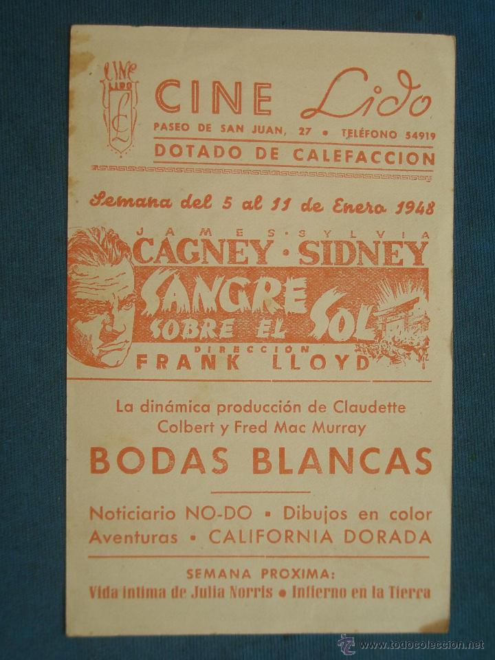 Cine: PROGRAMA DE MANO . BODAS BLANCAS , CON PUBLICIDAD . - Foto 2
