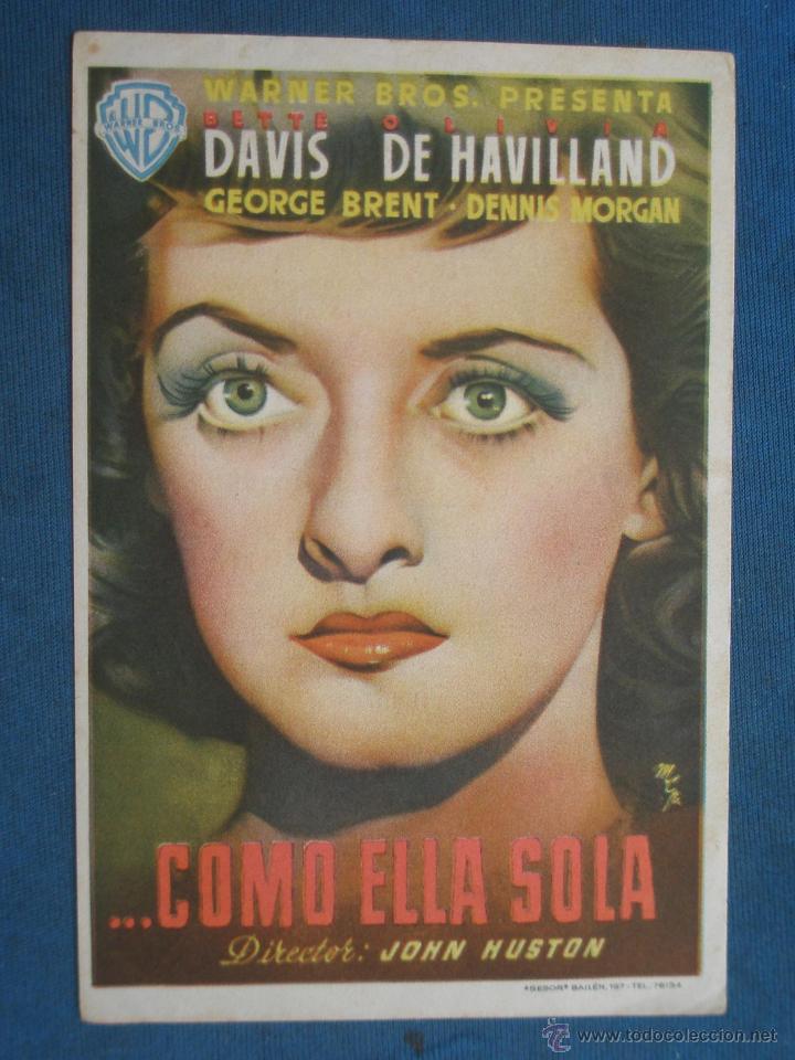 Cine: PROGRAMA DE MANO . COMO ELLA SOLA , CON PUBLICIDAD . - Foto 1