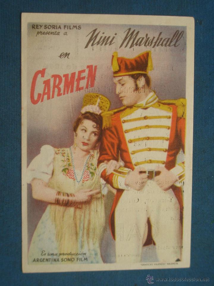 Cine: PROGRAMA DE MANO . CARMEN , CON PUBLICIDAD . - Foto 1