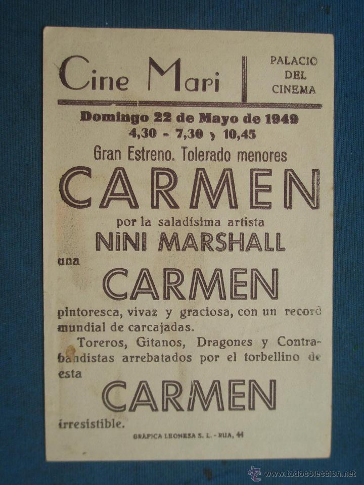 Cine: PROGRAMA DE MANO . CARMEN , CON PUBLICIDAD . - Foto 2