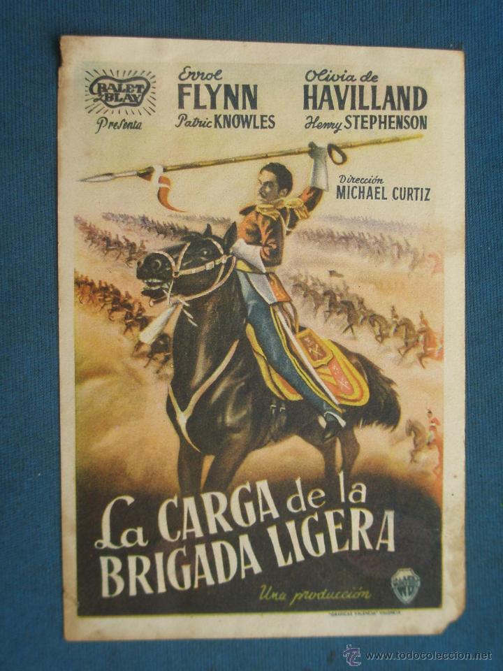 Cine: PROGRAMA DE MANO . LA CARGA DE LA BRIGADA LIGERA , CON PUBLICIDAD . - Foto 1