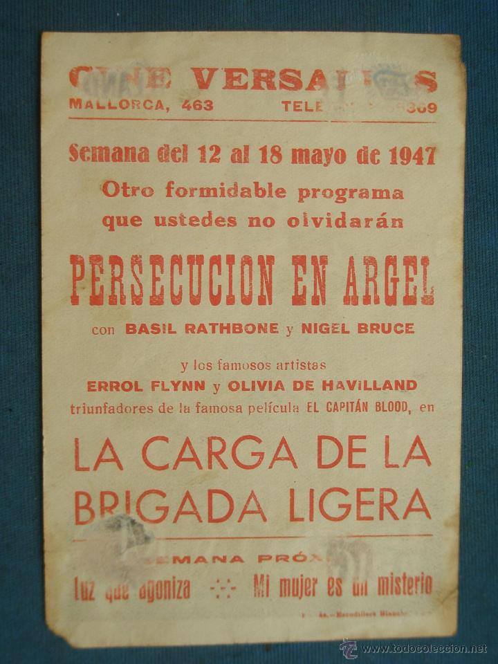 Cine: PROGRAMA DE MANO . LA CARGA DE LA BRIGADA LIGERA , CON PUBLICIDAD . - Foto 2