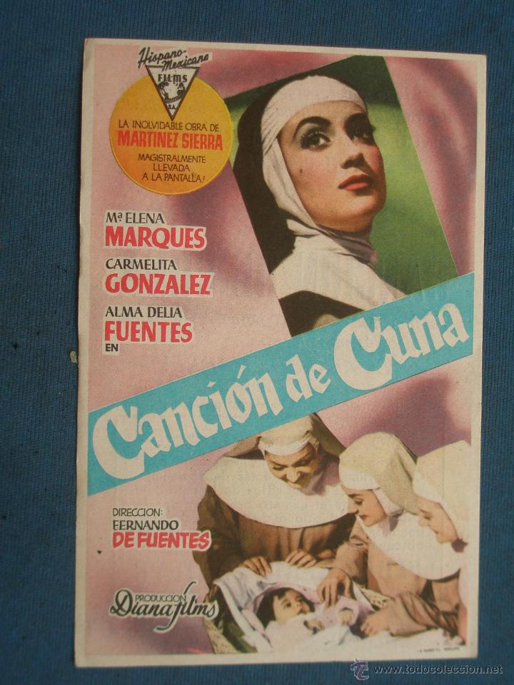 Cine: PROGRAMA DE MANO . CANCION DE CUNA , CON PUBLICIDAD . - Foto 1