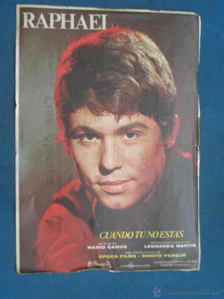 Cine: PROGRAMA DE MANO . CUANDO TU NO ESTAS , CON PUBLICIDAD . - Foto 1