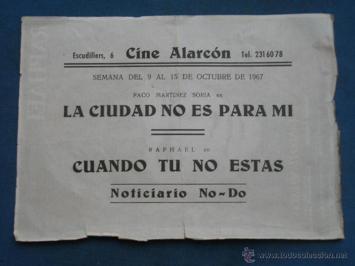 Cine: PROGRAMA DE MANO . CUANDO TU NO ESTAS , CON PUBLICIDAD . - Foto 2