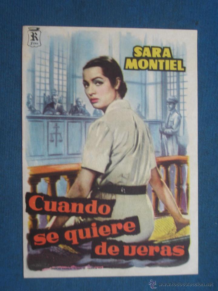 Cine: PROGRAMA DE MANO . CUANDO SE QUIERE DE VERAS , CON PUBLICIDAD . - Foto 1