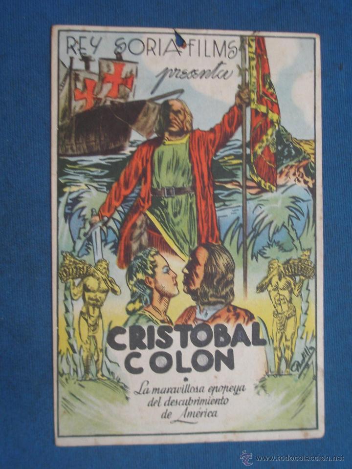 Cine: PROGRAMA DE MANO . CRISTOBAL COLON , CON PUBLICIDAD . - Foto 1