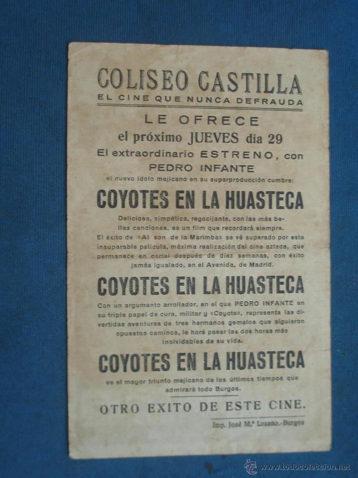 Cine: PROGRAMA DE MANO . COYOTES EN LA HUASTECA , CON PUBLICIDAD . - Foto 2