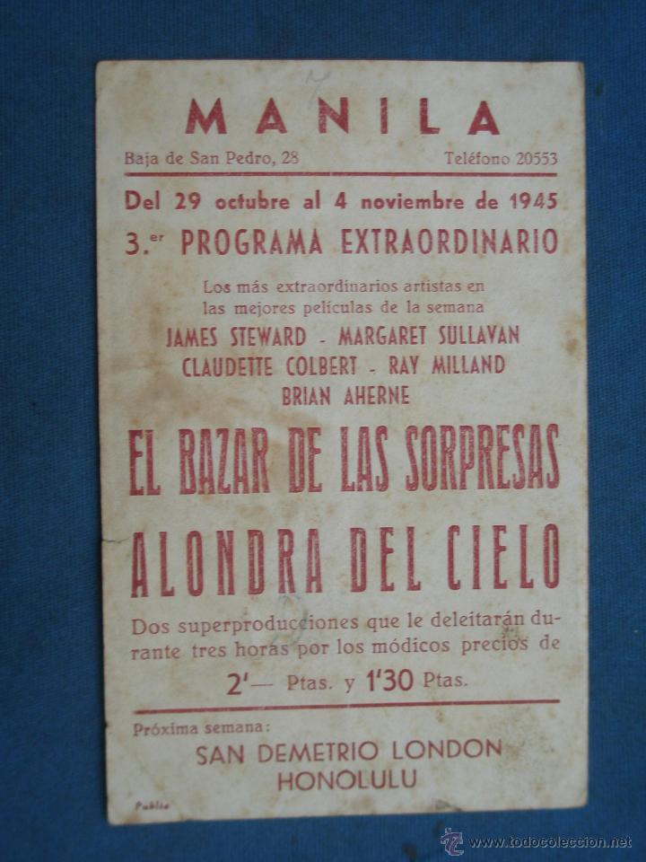 Cine: PROGRAMA DE CINE ( ALONDRA DEL CIELO ). - Foto 2