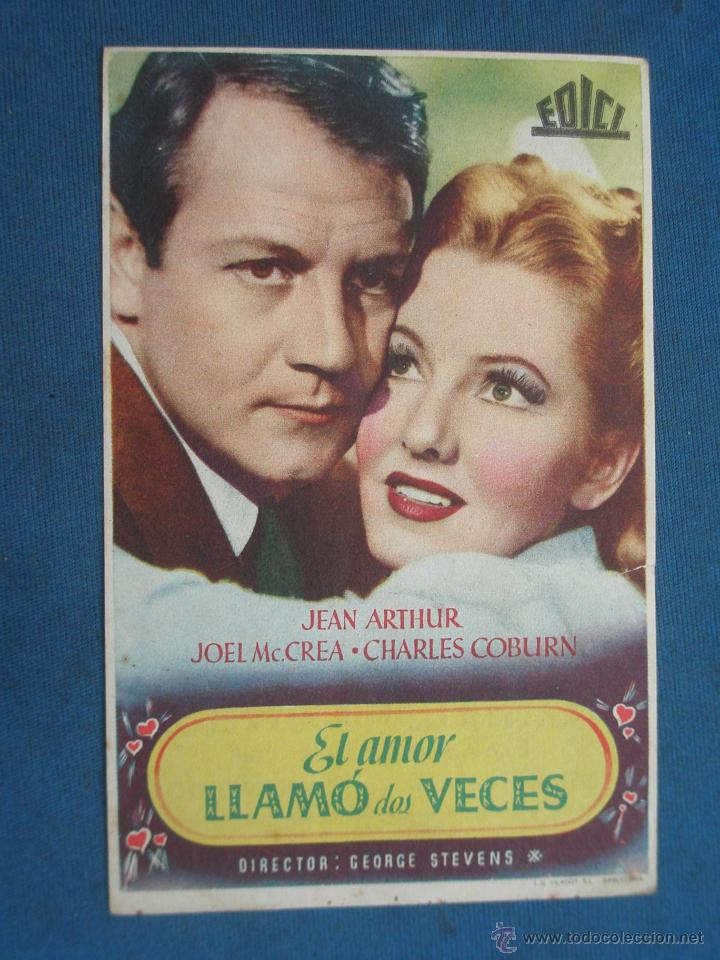 Cine: PROGRAMA DE MANO . EL AMOR LLAMO DOS VECES, CON PUBLICIDAD . - Foto 1