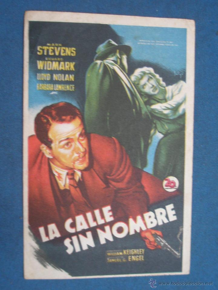 Cine: PROGRAMA DE MANO . LA CALLE SIN NOMBRE , CON PUBLICIDAD . - Foto 1