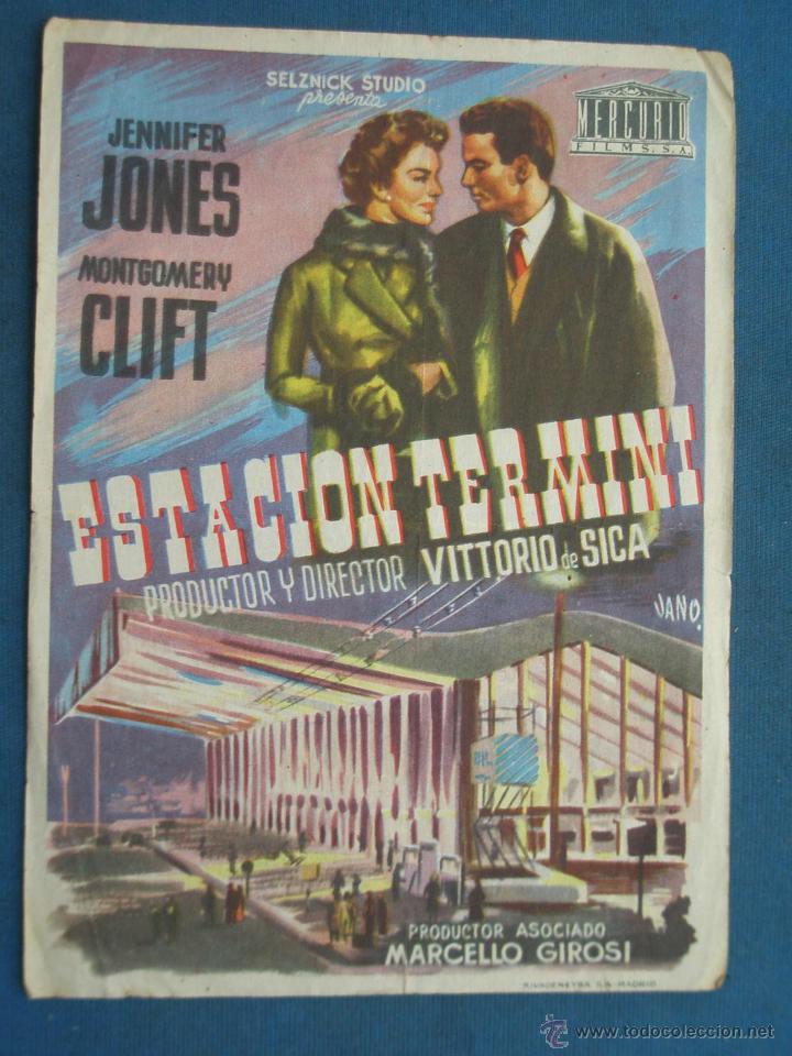 Cine: PROGRAMA DE MANO . ESTACI&Oacute;N TERMINI , CON PUBLICIDAD . - Foto 1
