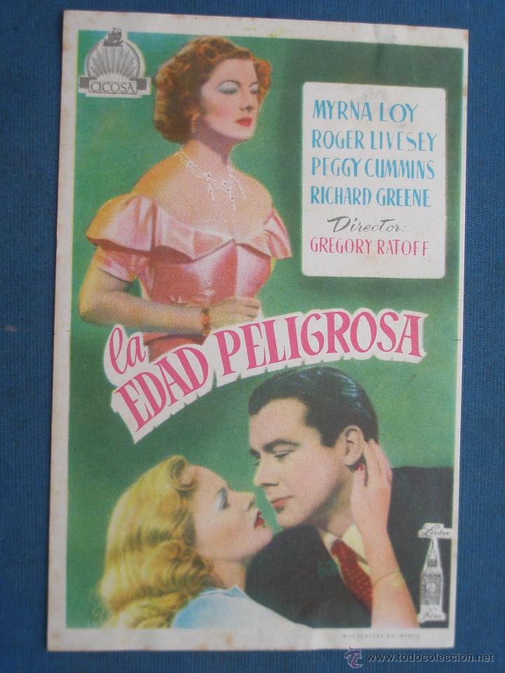 Cine: PROGRAMA DE MANO . LA EDAD PELIGROSA , SIN PUBLICIDAD . - Foto 1