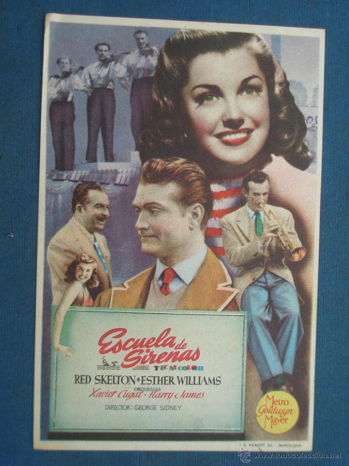 Cine: PROGRAMA DE MANO . ESCUELA DE SIRENAS , CON PUBLICIDAD . - Foto 1