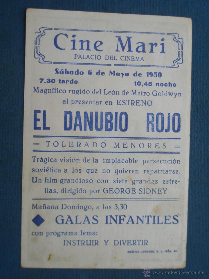 Cine: PROGRAMA DE MANO . EL DANUBIO ROJO , CON PUBLICIDAD . - Foto 2
