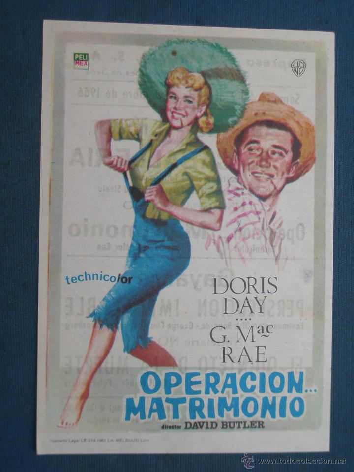 Cine: PROGRAMA DE MANO . OPERACI&Oacute;N MATRIMONIO , CON PUBLICIDAD . - Foto 1