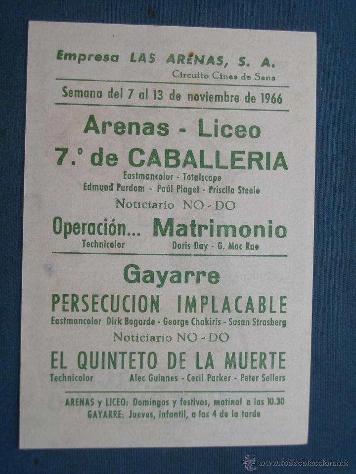 Cine: PROGRAMA DE MANO . OPERACI&Oacute;N MATRIMONIO , CON PUBLICIDAD . - Foto 2