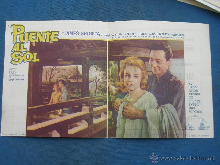 Cine: PROGRAMA DE MANO . PUENTE AL SOL , CON PUBLICIDAD . - Foto 1