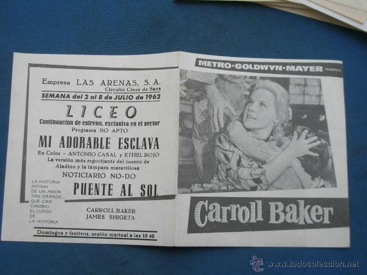 Cine: PROGRAMA DE MANO . PUENTE AL SOL , CON PUBLICIDAD . - Foto 2