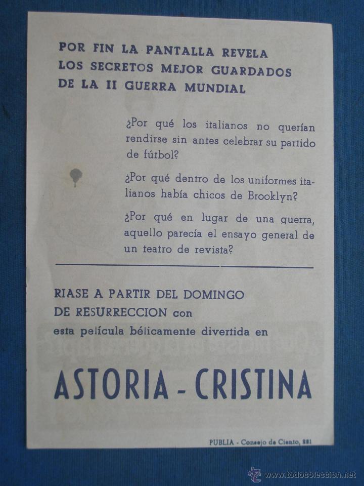 Cine: PROGRAMA DE MANO . QUE HICISTE EN LA GUERRA PAPI , CON PUBLICIDAD . - Foto 2