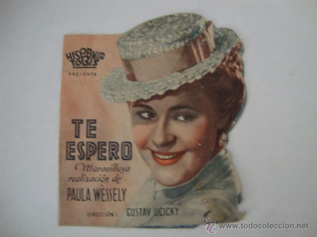 Cine: ANTIGUO FOLLETO MANO TE ESPERO TROQUELADO ideal cinema ELCHE, A&Ntilde;OS 40/50